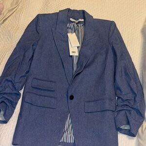 Veronica Beard Herringbone Blue Blazer